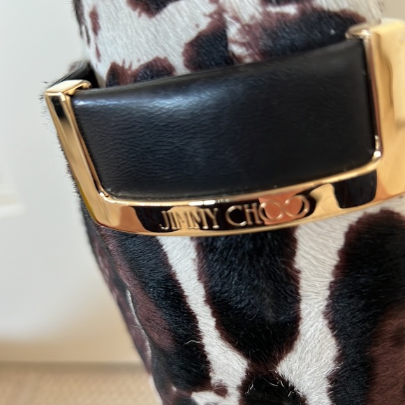 Jimmy Choo Pony leopard shoulder bag with gold hardware - Picture 5 of 12